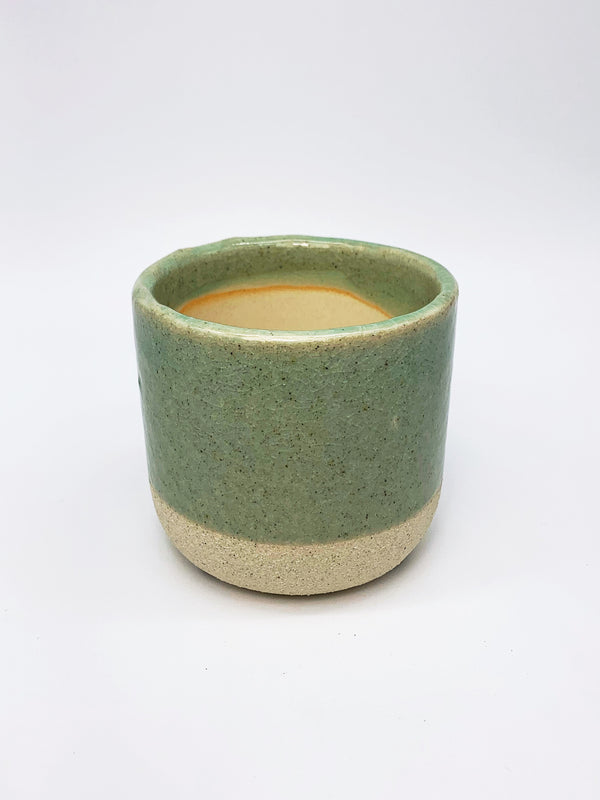 Sage Green Ceramic And Concrete Planter 3"