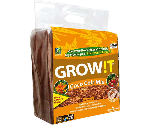 GROW!T Organic Coco Coir Mix Block 2.5 cu ft